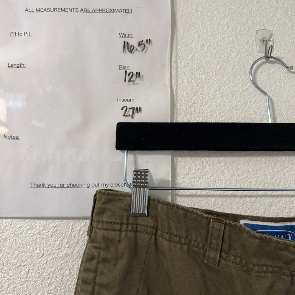 Old Navy Cargo Pants Jogger Style Boys Sz 18 Olive Green Casual Y2k Style School